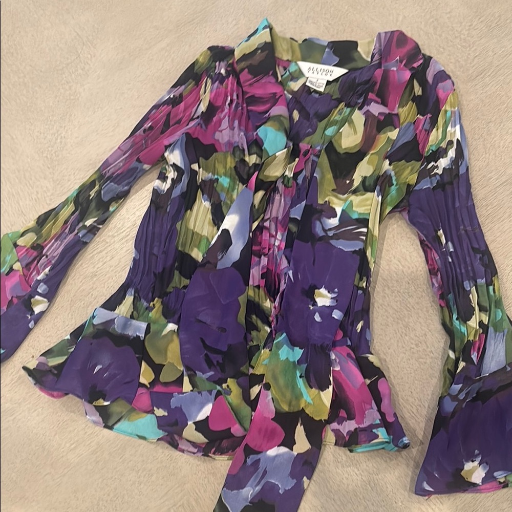 Y2K Alison Taylor purple floral top